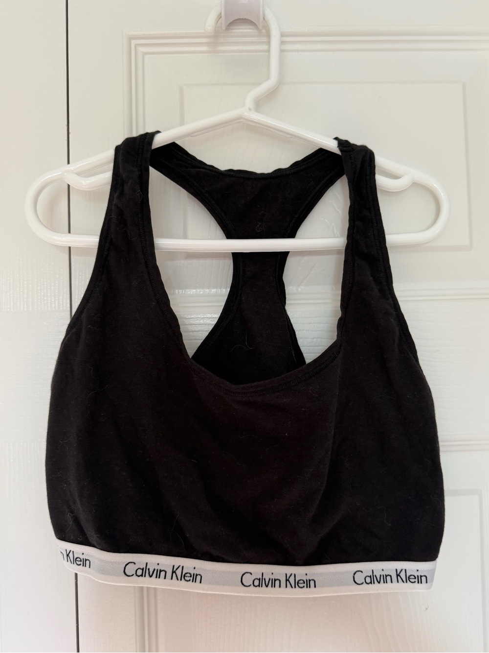 Calvin Klein Black Racerback Bralette with Branded Band